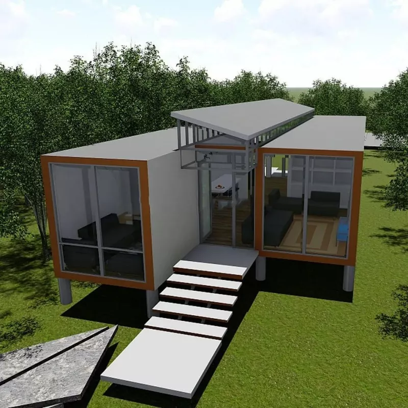 Dachaigh Structar Stàilinn Ro-thogte Foldable